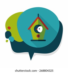 Pet bird house flat icon with long shadow,eps10