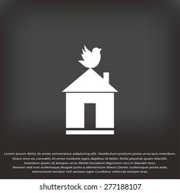 Pet bird house flat icon