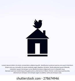 Pet bird house flat icon