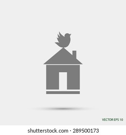 Pet bird house flat icon