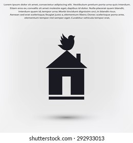 Pet bird house flat icon