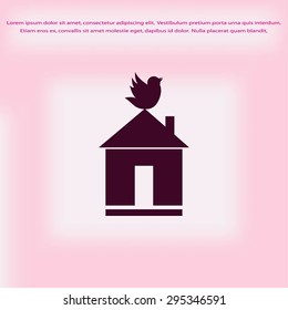 Pet bird house flat icon