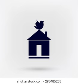 Pet bird house flat icon