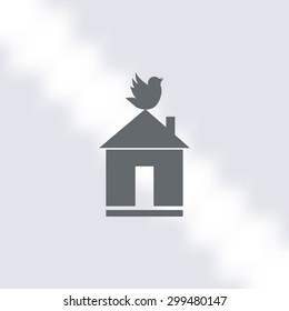 Pet bird house flat icon