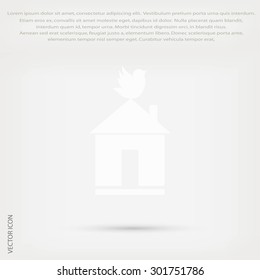 Pet bird house flat icon
