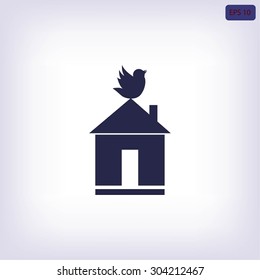 Pet bird house flat icon