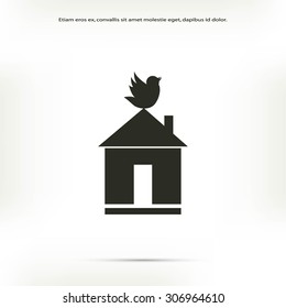 Pet bird house flat icon