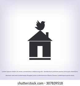 Pet bird house flat icon