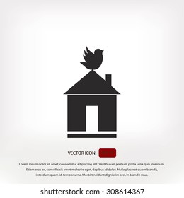Pet bird house flat icon