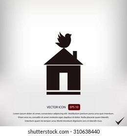 Pet bird house flat icon