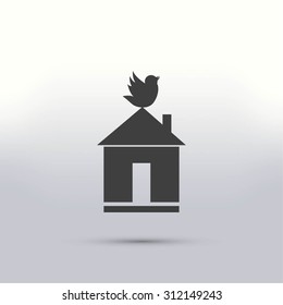 Pet bird house flat icon