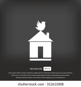 Pet bird house flat icon