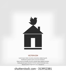 Pet bird house flat icon