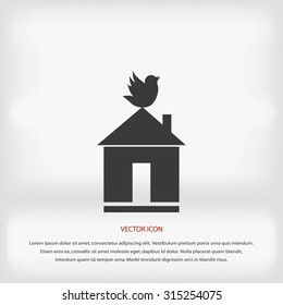 Pet bird house flat icon