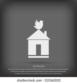 Pet bird house flat icon