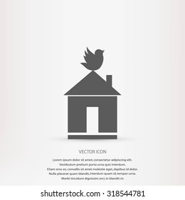 Pet bird house flat icon