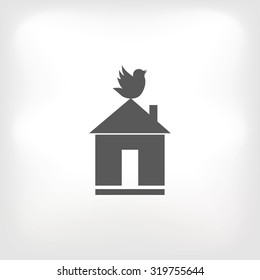Pet bird house flat icon