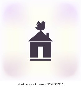 Pet bird house flat icon