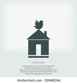 Pet bird house flat icon