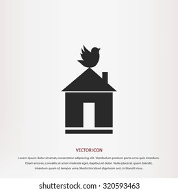 Pet bird house flat icon