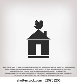 Pet bird house flat icon