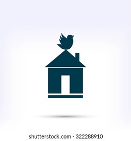 Pet bird house flat icon