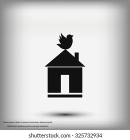 Pet bird house flat icon