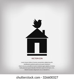 Pet bird house flat icon