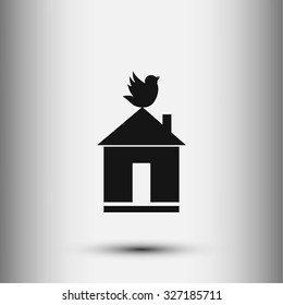 Pet bird house flat icon