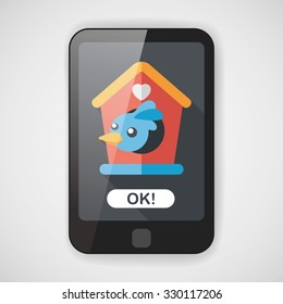 Pet bird house flat icon with long shadow,eps10