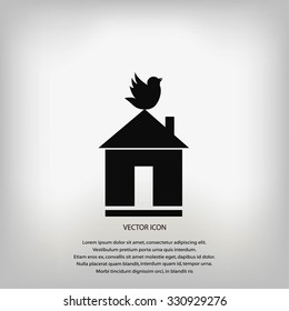 Pet bird house flat icon