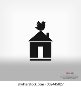 Pet bird house flat icon