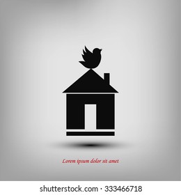 Pet bird house flat icon
