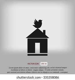 Pet bird house flat icon