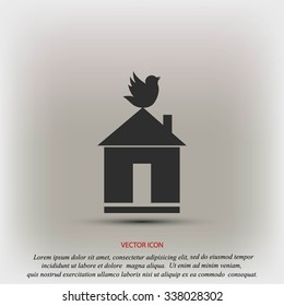 Pet bird house flat icon