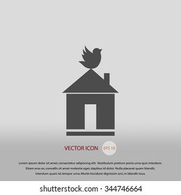 Pet bird house flat icon
