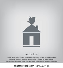 Pet bird house flat icon