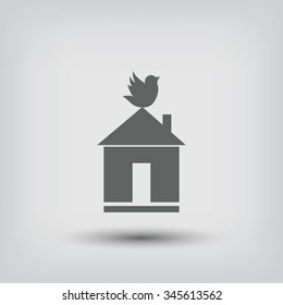 Pet bird house flat icon