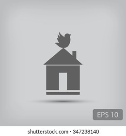 Pet bird house flat icon