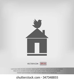 Pet bird house flat icon