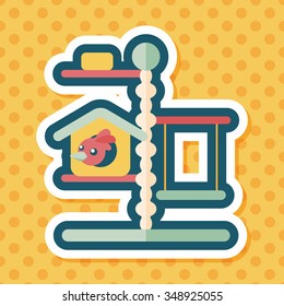 Pet bird house flat icon with long shadow,eps10