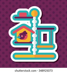 Pet bird house flat icon with long shadow,eps10