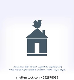 Pet bird house flat icon