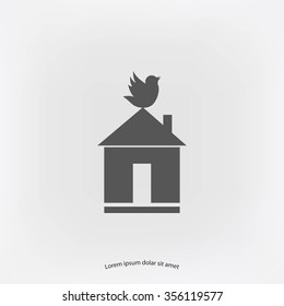 Pet bird house flat icon