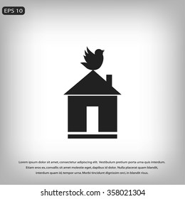Pet bird house flat icon
