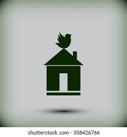 Pet bird house flat icon