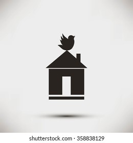 Pet bird house flat icon