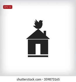 Pet bird house flat icon