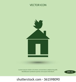 Pet bird house flat icon