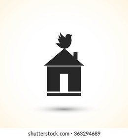 Pet bird house flat icon